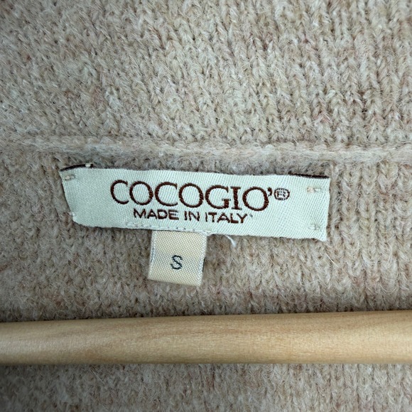 Cocogio Made in Italy Wool Blend Coatigan Cardigan Jacket Beige Womens S - Picture 6 of 6